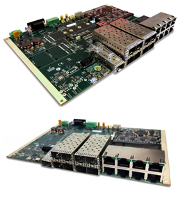 MEZU-A7G8 Brick - Fiber-Copper 8x GbE and an Xilinx Artix-7 FPGA 6U Card