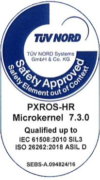 PXROS-HR is SIL3 and ASIL D Safety Approved