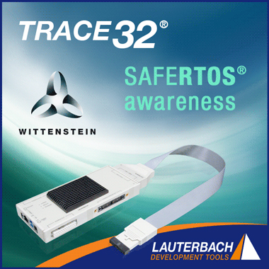 Lauterbach announces SAFERTOS� awareness from TRACE32�